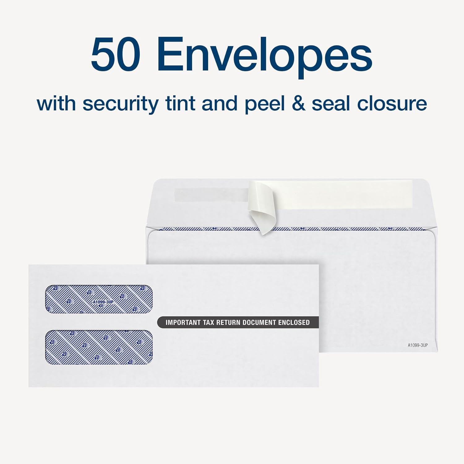 Adams 1099 NEC Forms 2025, 3-Part Kit for 50 Recipients, Includes 50 Envelopes,