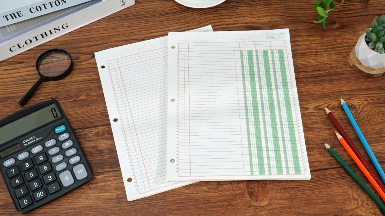 100 Sheets Columnar Analysis Pad – 3 Column Ledger Book, 8.5″x11″, Accounting &
