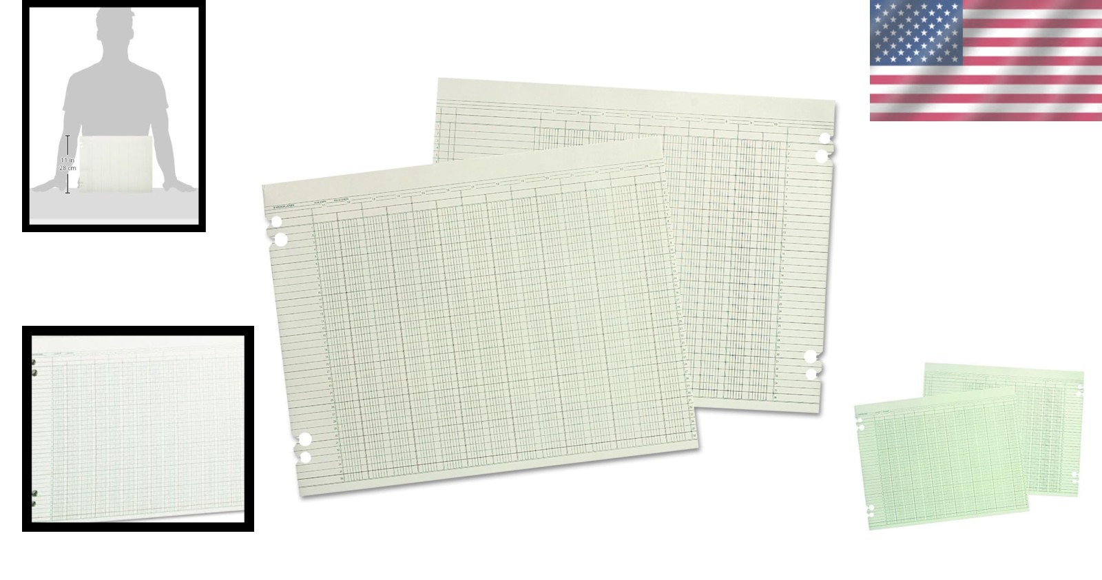 Columnar Ruled Paper, 24 Columns, 100 Sheets