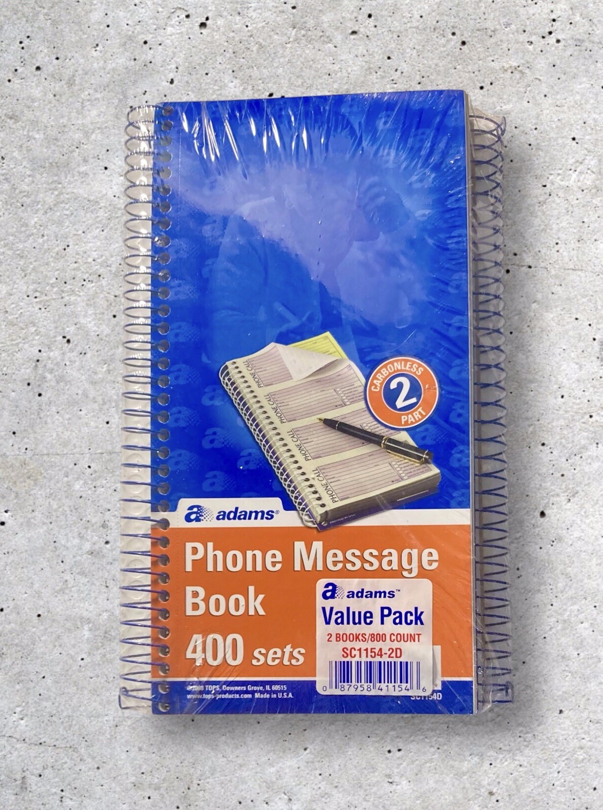 New Adams Phone Message Books (2) Carbonless 400 Sets Ea.
