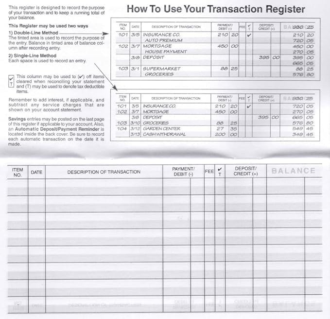 Checkbook Register Ledger 2026 2027 2028 Calendar Expense Tracker Made USA