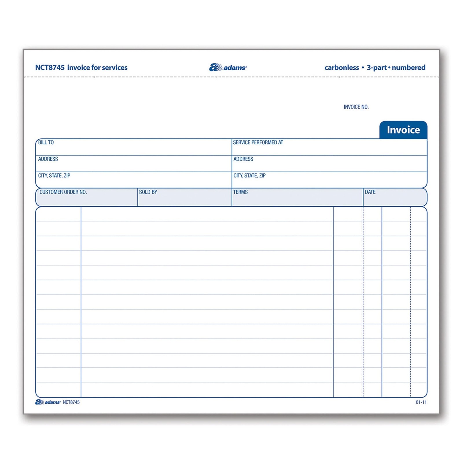 Carbonless 3 Part Service Forms White Pink Canary 50 Sets Office Supplies