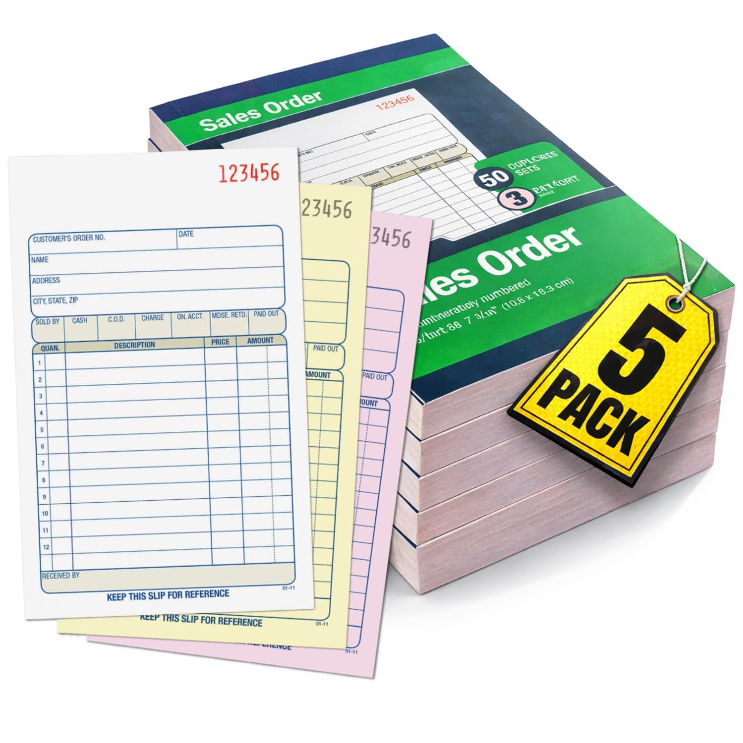 Blue Carbonless Sales Order Book 50 Sheets 3 Part Blue White Carbonless Forms