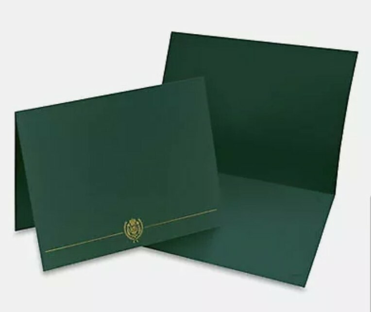 Lot of 25 – Great Papers Classic Crest Certificate Covers, 9.38 x 12, Plum Color