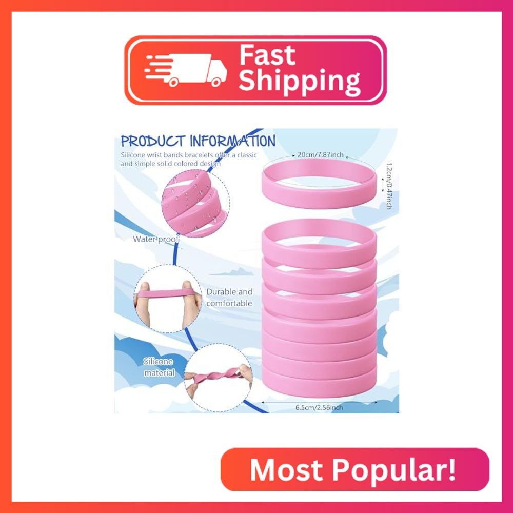 kymqlyw 24 Pcs Plain Silicone Rubber Bracelets Solid Color Rubber Wristbands Spo