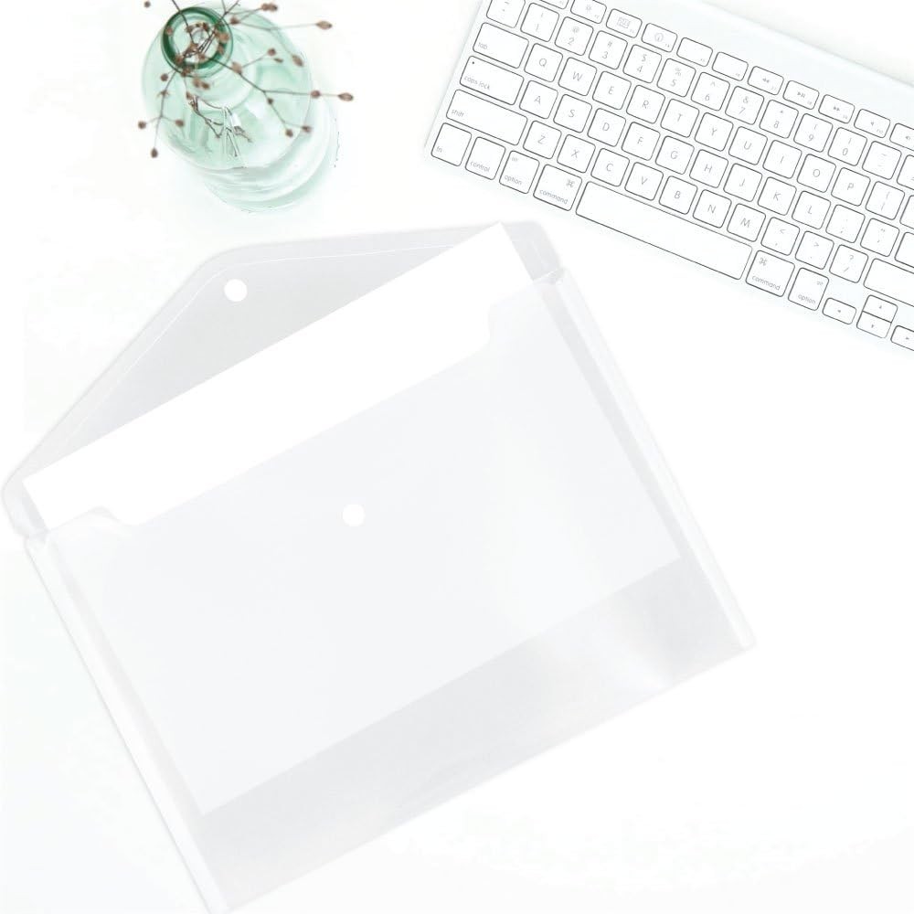JAM PAPER Plastic Envelopes with Snap Closure – Letter Size, Clear