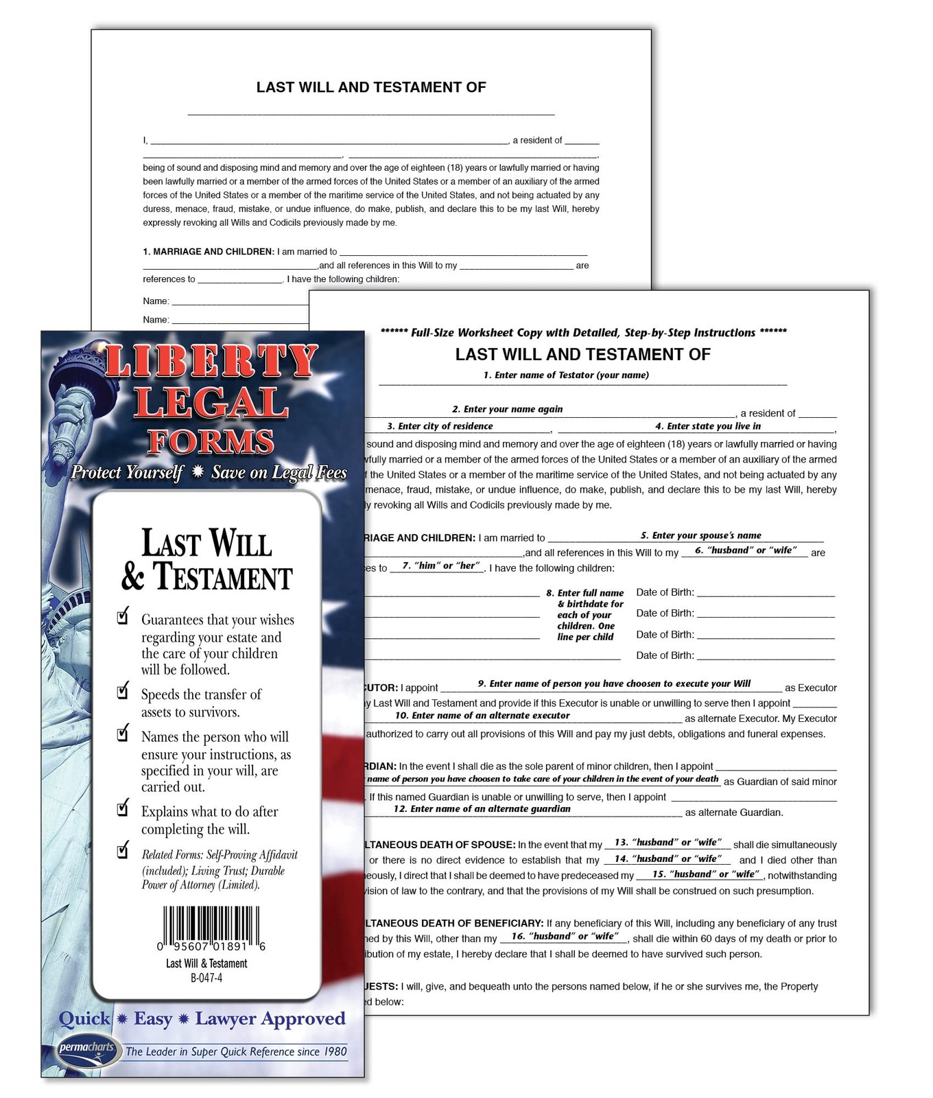 Last Will & Testament Forms Kit for USA – Complete Do-It-Yourself Multicolor
