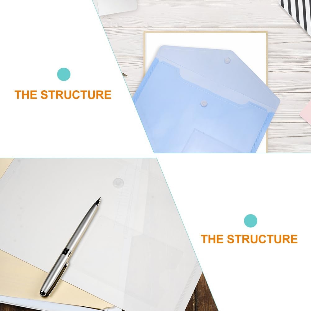 NUOBESTY 6Pcs Plastic Envelope Folders Pocket Assorted Color 6pcs