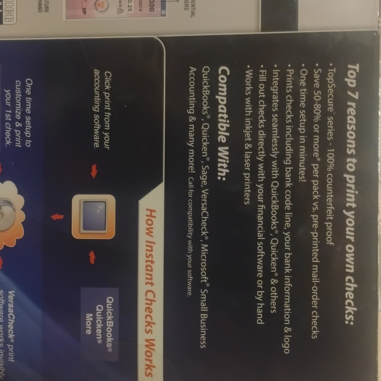 VersaCheck TopSecure Series Business Voucher Checks Form #1000 250 Sheets