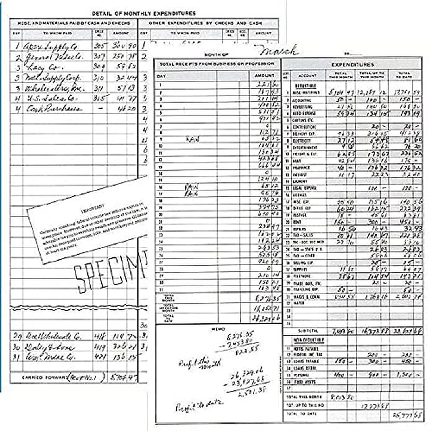 Dome DOM600 Bookkeeping Record Book Weekly 128 Pages 9 x11 Inches, Brown New