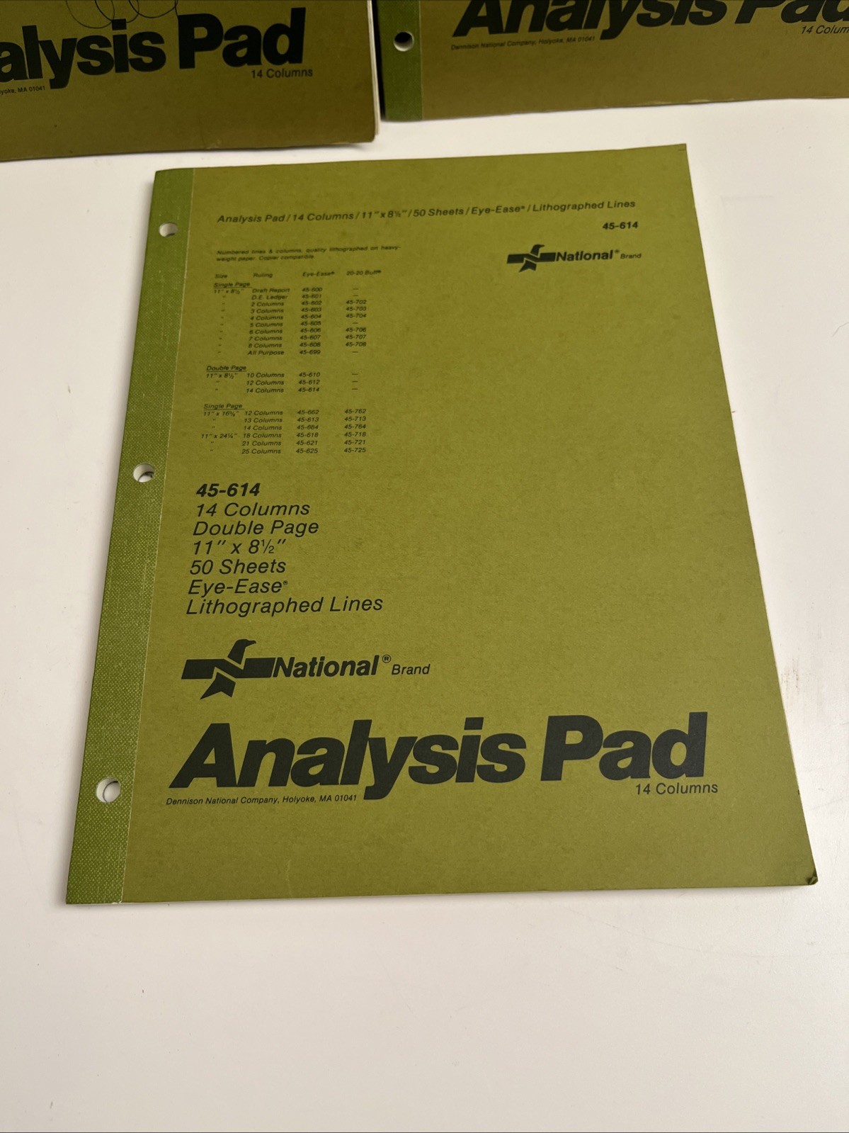 (3) National 14 Columns Analysis Pad 45-614 Eye-Ease 50 Sheets Unused 11×8.5 NEW