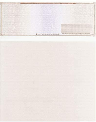 2000 Blank Check Stock Paper ‘High Security’ – Check On Top – Brown Mazed