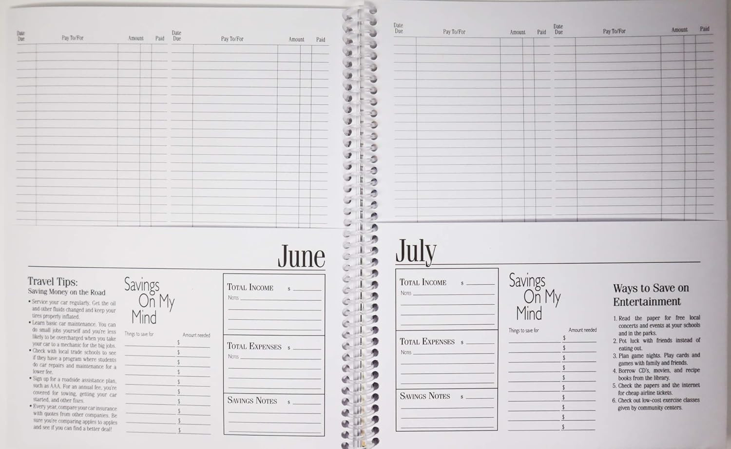 What’S Due? Country Edition – Keep Track of Monthly Bills – with Pockets for Rec