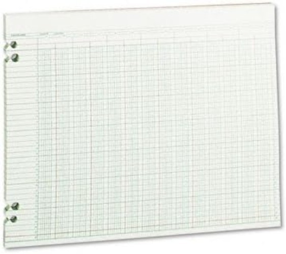 Columnar Ruled Paper, 24 Columns, 100 Sheets