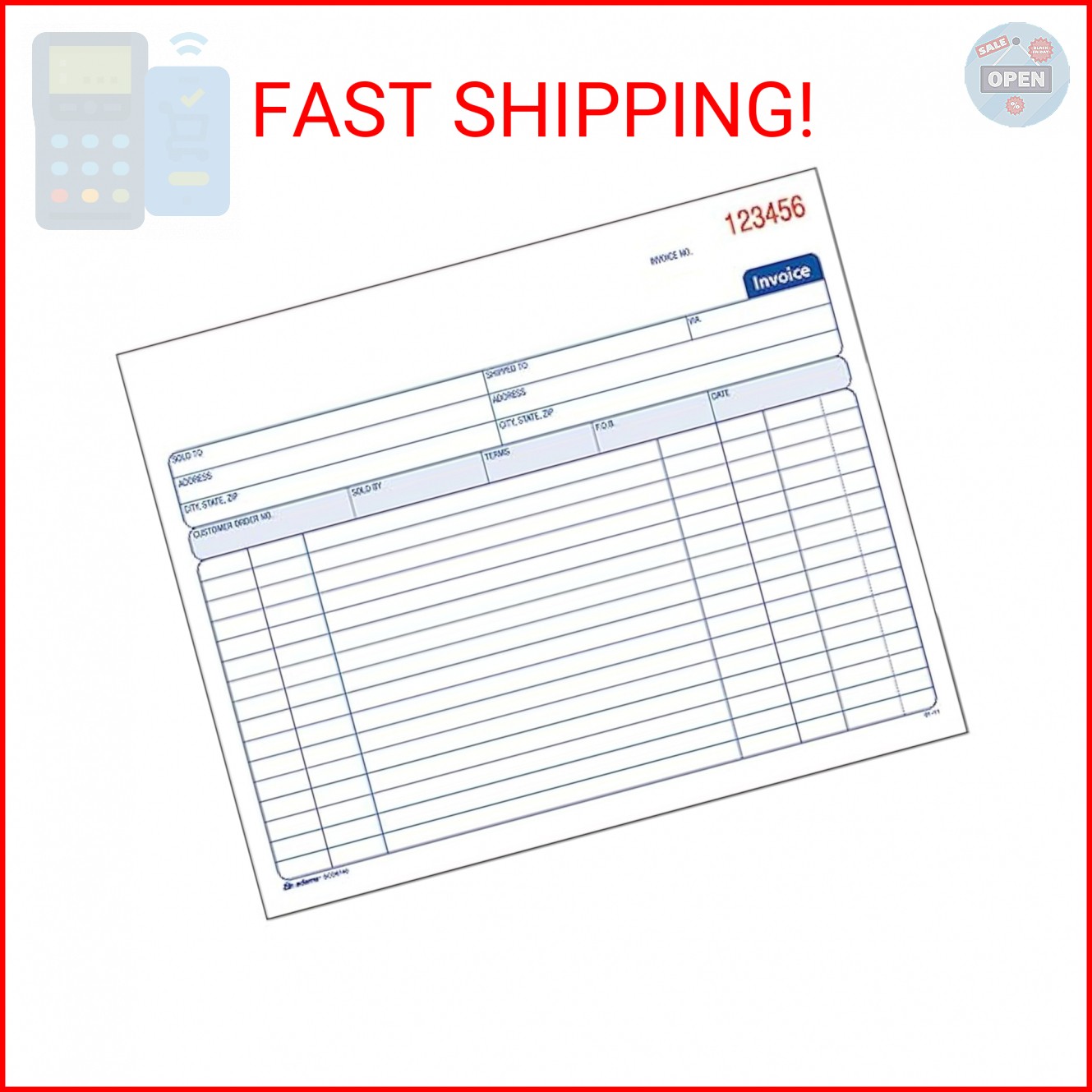 Adams Spiral Invoice Book, 8 1/2 x 7 1/4 Inches, 2-Part, Carbonless, White/Canar