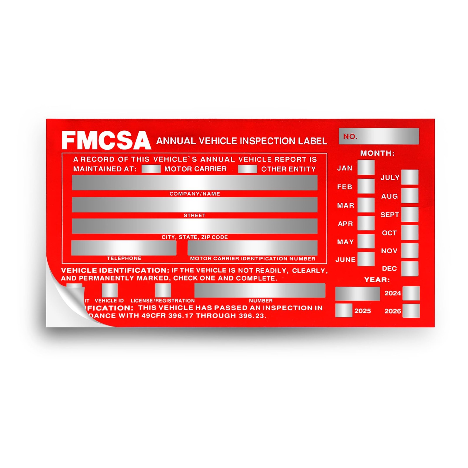 25Pack Inspection Forms and Stickers，Annual Vehicle Inspection Report，Annual Ins