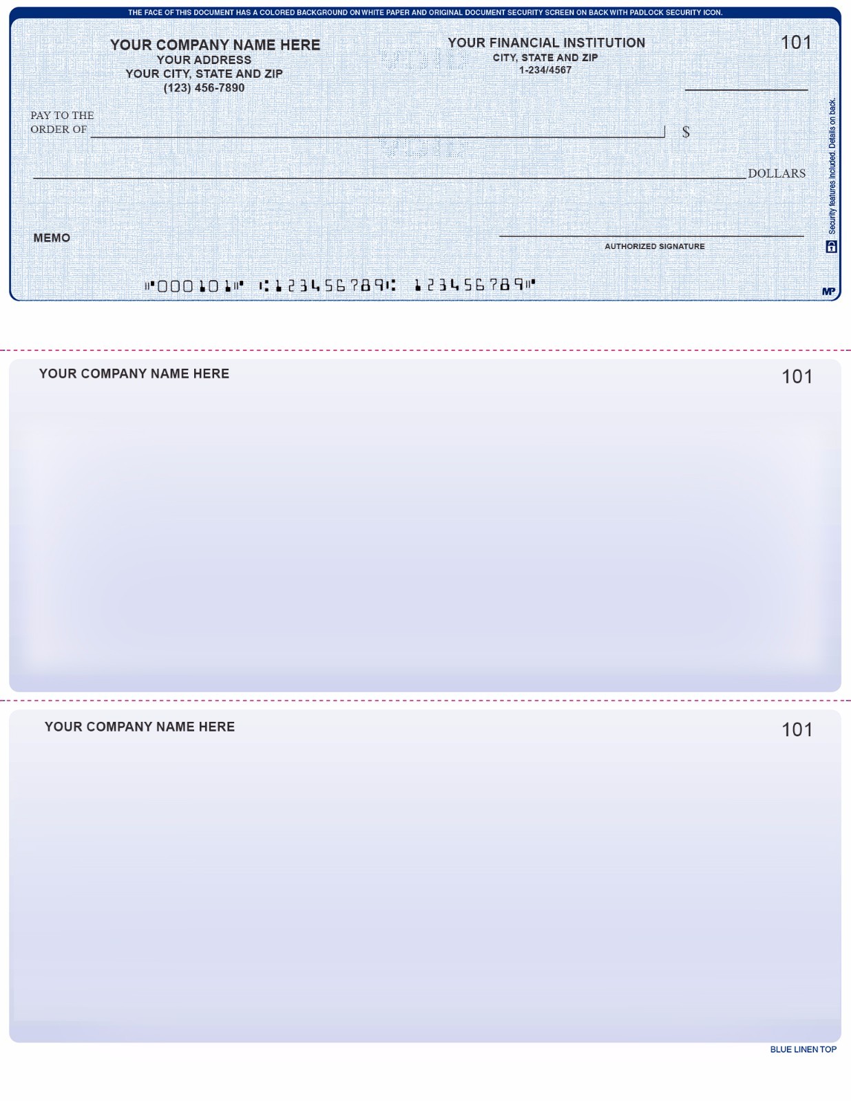 Printed Computer Checks Comparable With QuickBooks w / CUSTOM Logo 100 Checks