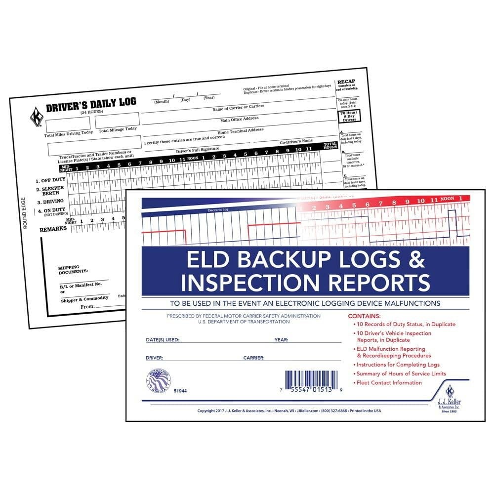 10 Sets ELD Backup Driver Log Book 2Ply Carbonless 8.5×5.5 Inch 5 Pack