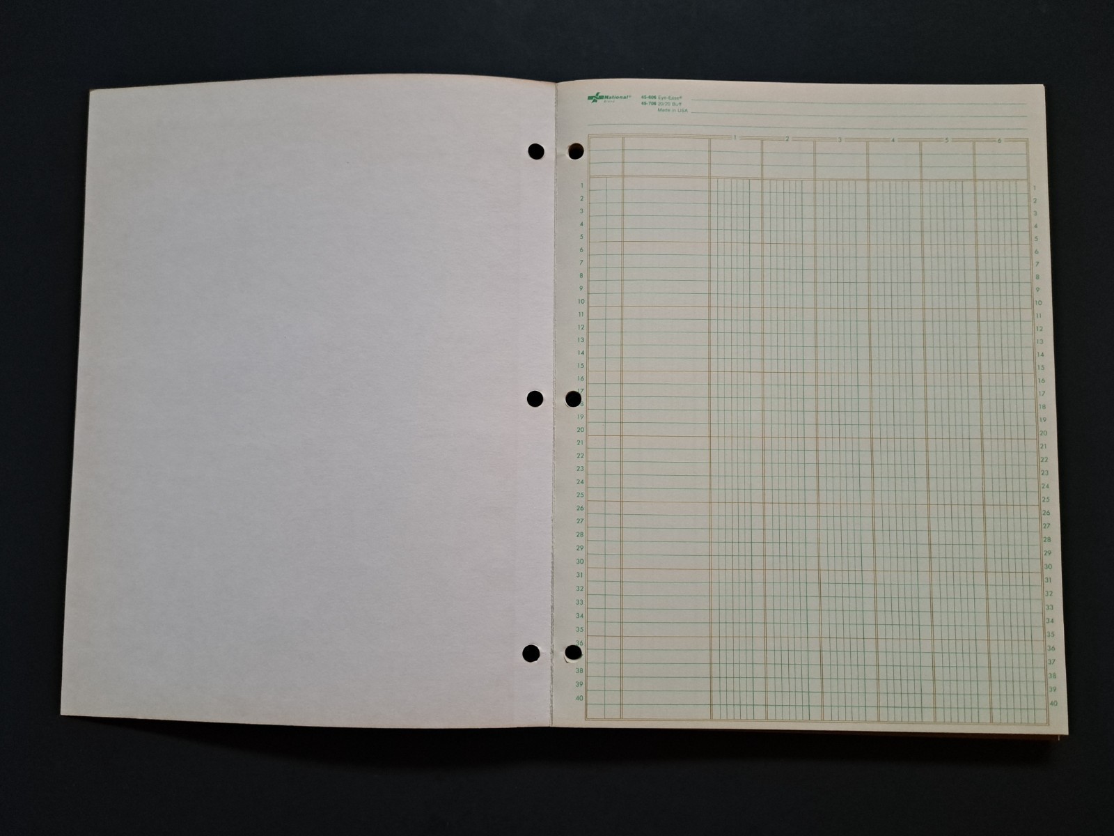 National Brand Analysis Pad 6 Columns 45-606 Eye-Ease 11″ x 8.5″ LOT OF 2