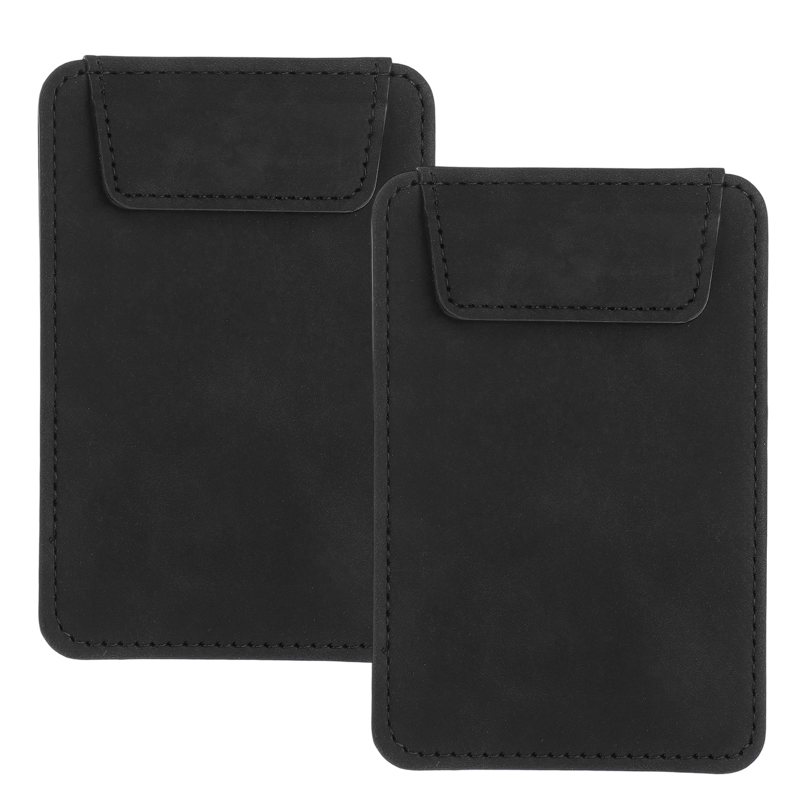 2 Pack Mini Clipboard 5″ x 3″ Leather Small Clipboard with Pen Holder (Black)