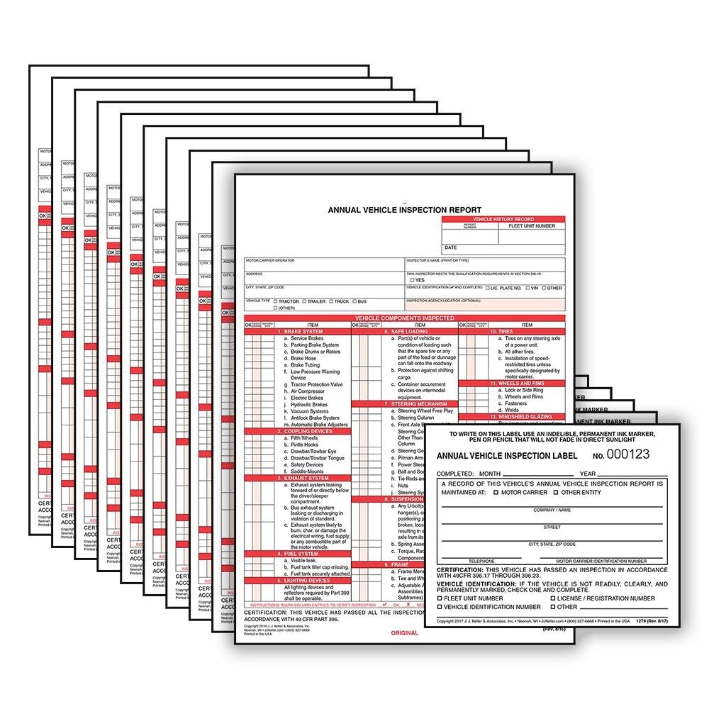 J. J. Keller 10-pk. AVIR Shrinkwrap Snap-Out Format, 3-Ply Carbonless, with