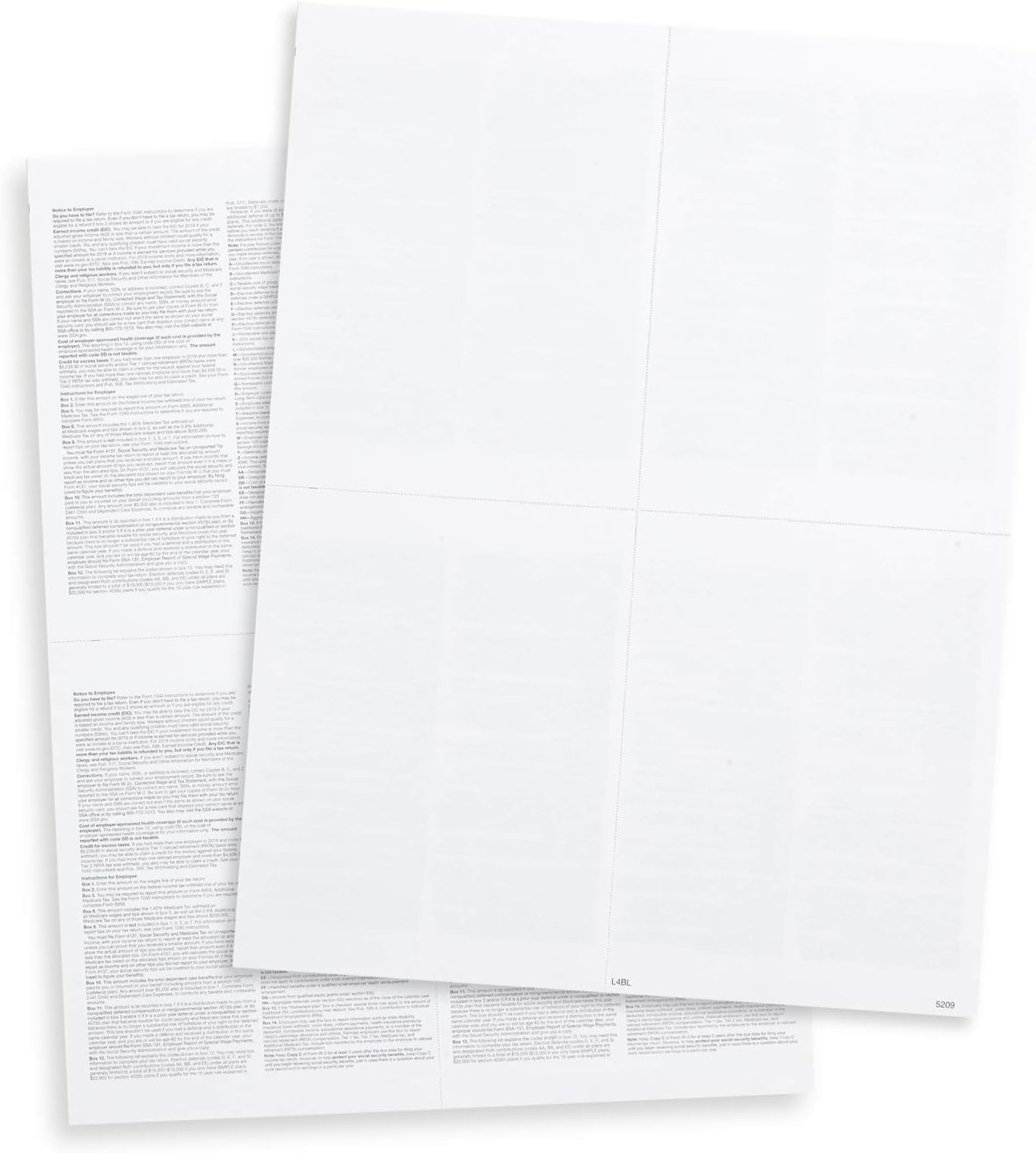 Blank W2 4 Up Tax Forms 2025, 25 Employees kit, Instructions in Back of the F…