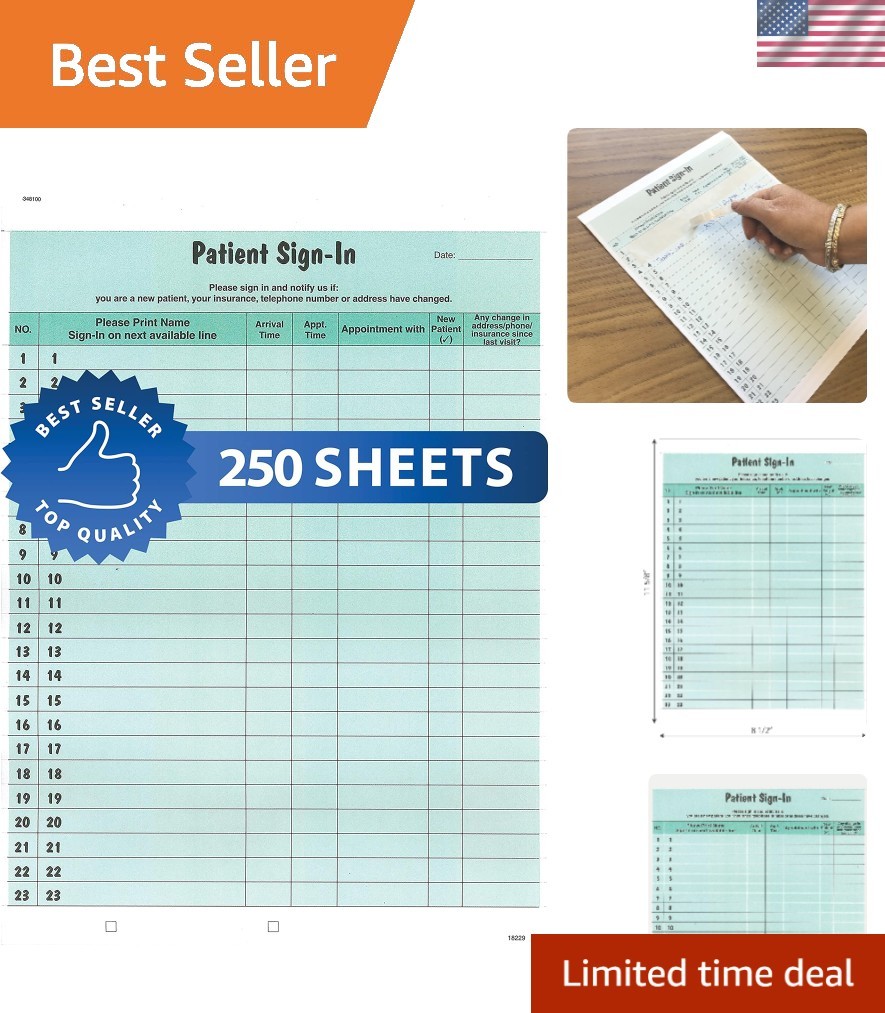 Daily Patient Logs & Sign-in Forms – 250 Sheets, 8-1/2″ x 11″, Confidential