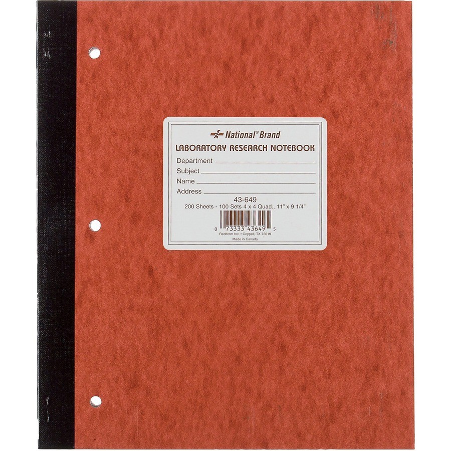 Rediform RED43649 Research Notebook 200 Sheets Quad Ruled 9.25″x11″