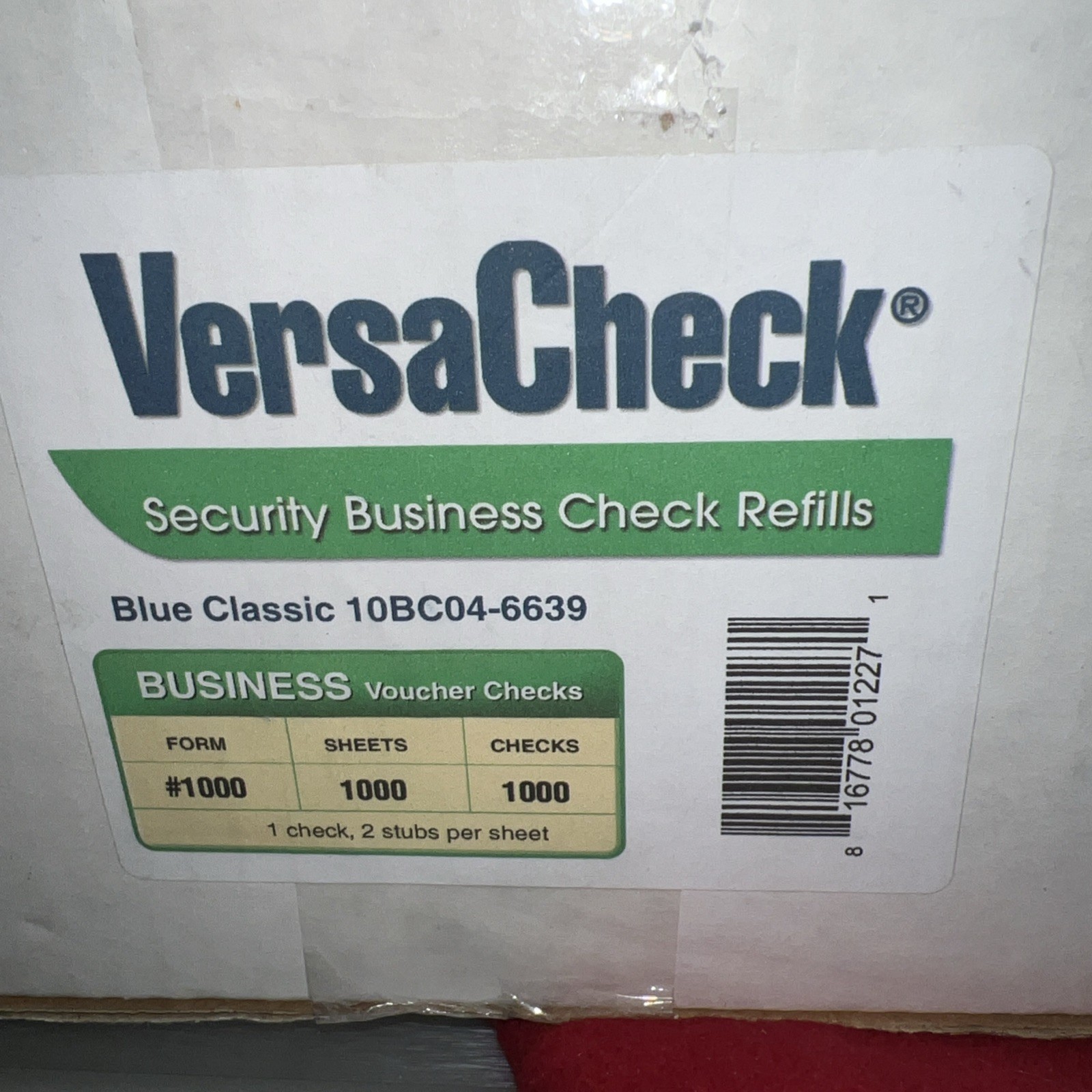 1,000 Sheets VersaCheck Security Business Check Refills BLUE CLASSIC 10BC04-6639