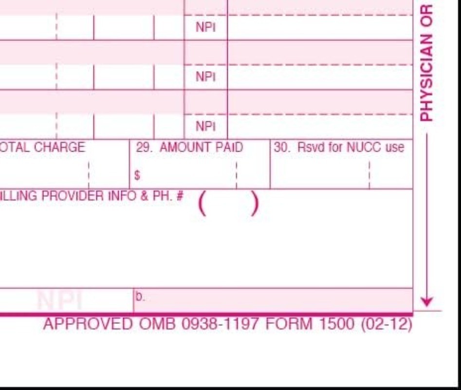 CMS 1500 Claim Forms HCFA Version 02/12 2,500 SHEETS APPROVED OMB-0938-1197