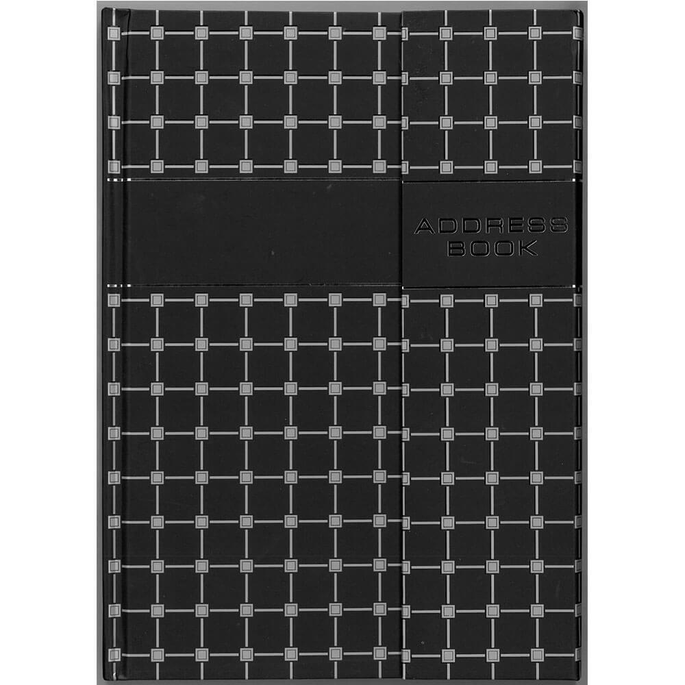 Ozcorp A5 Argyle Hard Cover Address Book with Magnetic Flip Close 124 Pages
