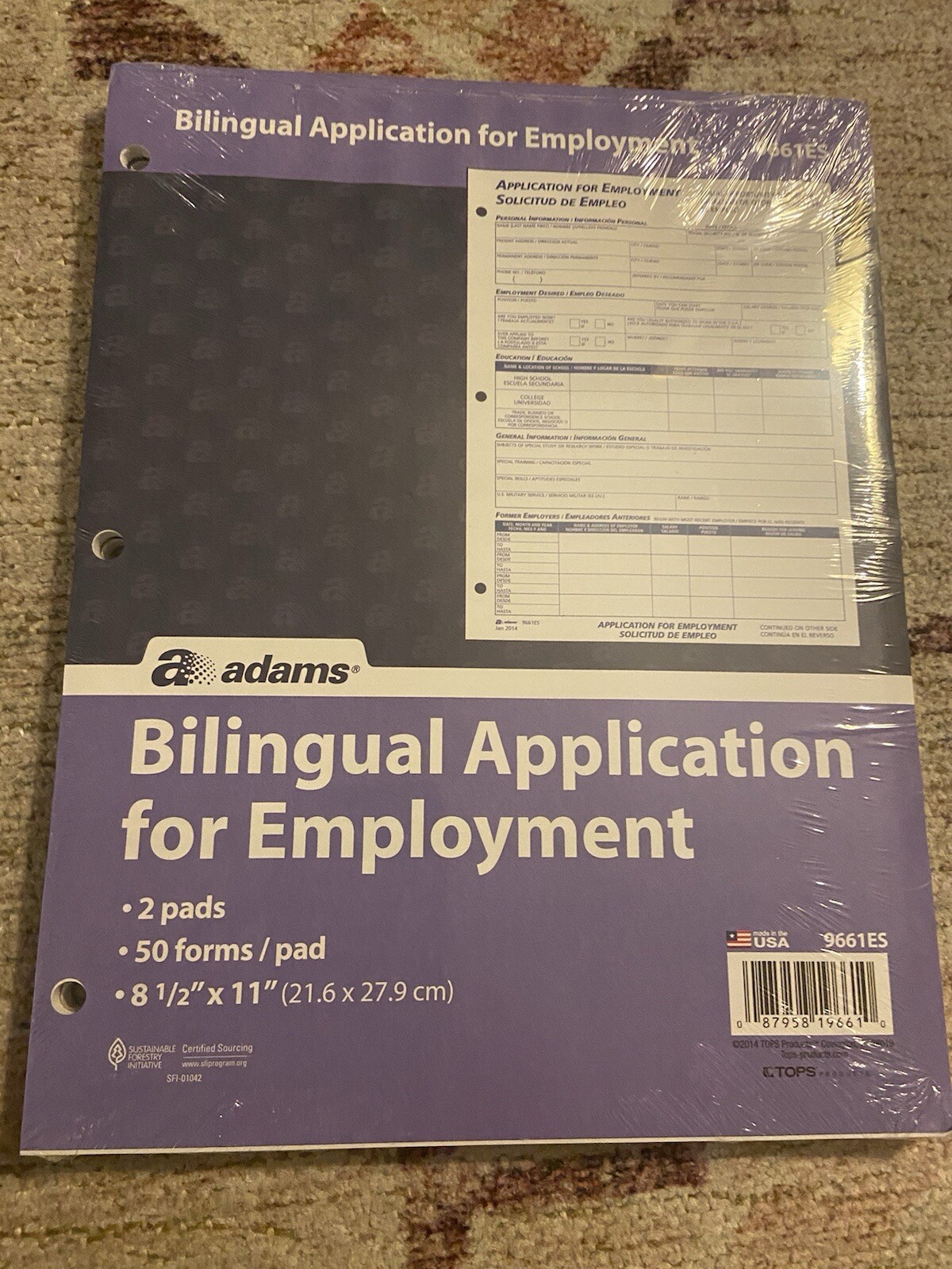 Adams New Employee Information Forms, 50 Forms, HR117 ( 2pk)