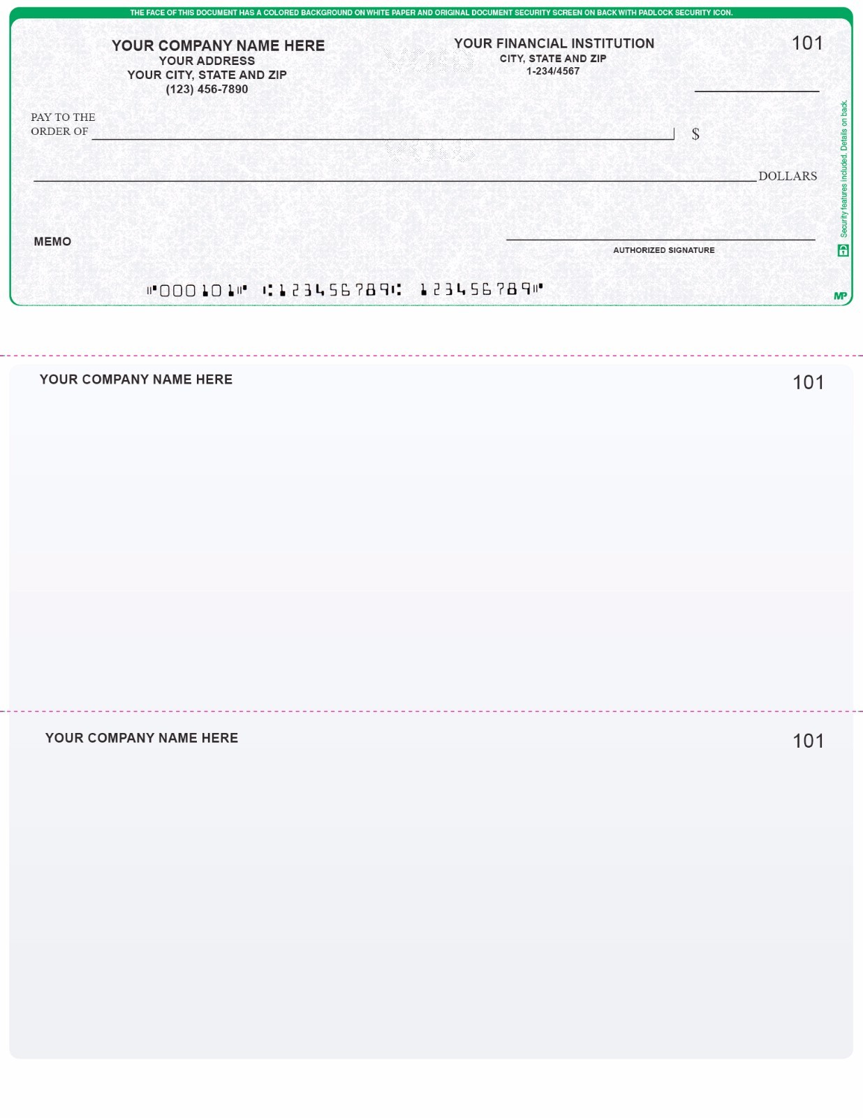 Printed Computer Checks Comparable With QuickBooks w / CUSTOM Logo 100 Checks