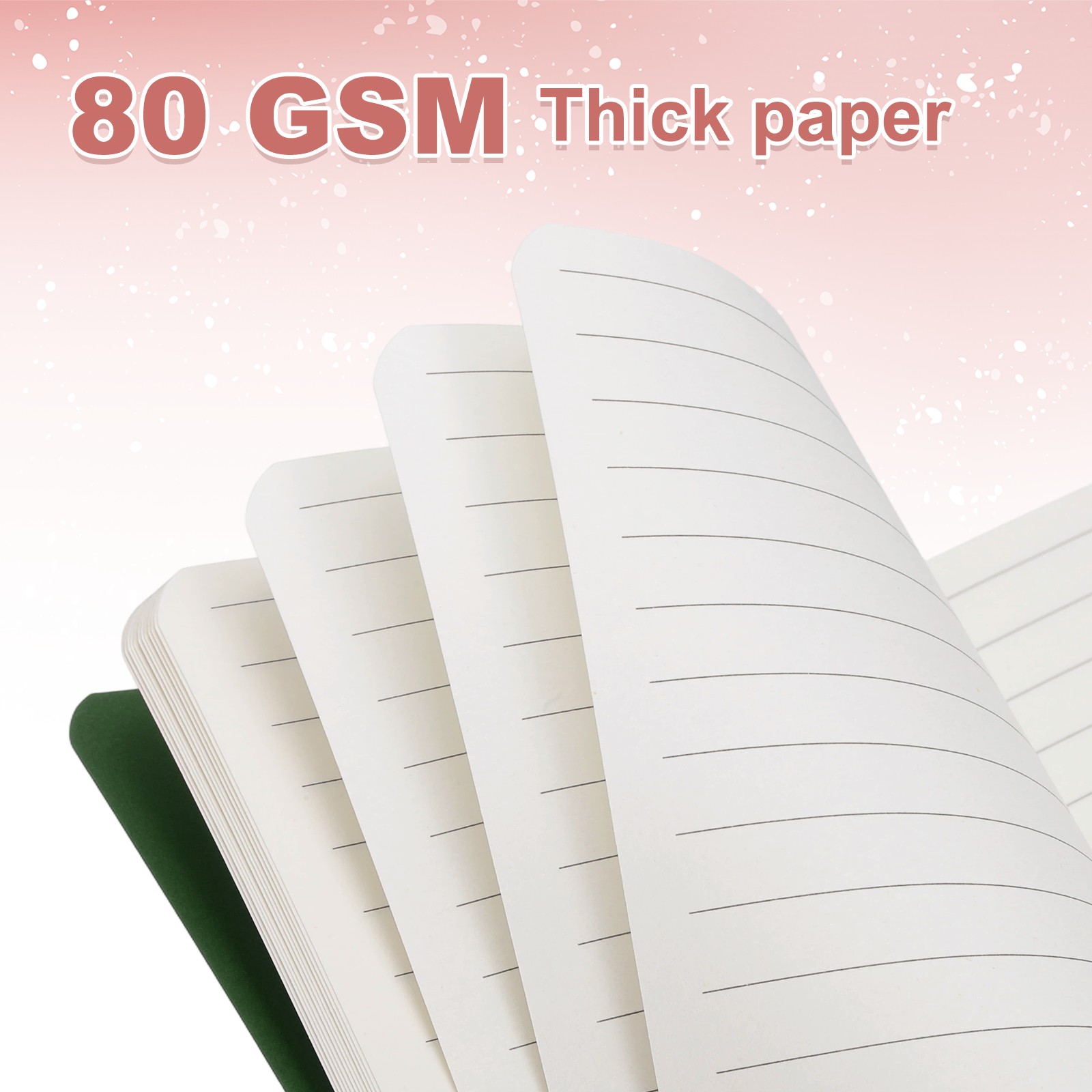 5 Pack A6 Notebook, A6 Journal Mini Notebook Pocket Kraft,Cyan Green