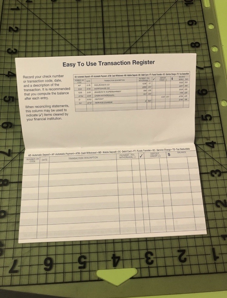 Transaction Register – Standard Size Checkbook Ledger, Banking Supply, 2026-2028