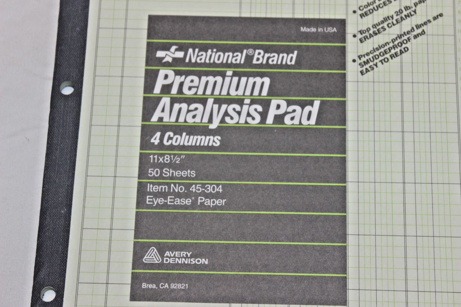 Vtg National Brand & Mead Cambridge Analysis Pads Lot 7 NOS Ledger Column Paper