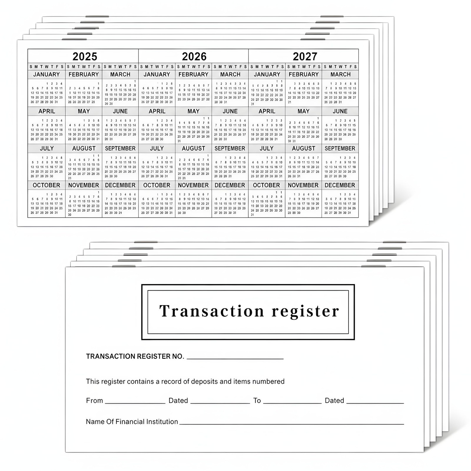 12 Pack Checkbook Registers – 6″ x 3″ Blank Ledger Transaction Registers for …