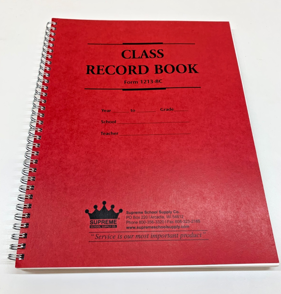Class Record Book Form 1213-8C Supreme School Supply Co.