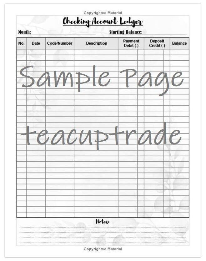 Accounting Ledger Book Large Simple Bookkeeping Income Expense Checkbook