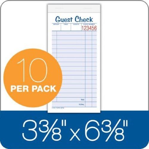 ABF10450SW Adams Guest Check Pad 6 3/8 x 3 3/8 (Lot of 5 Packs, 50 books)