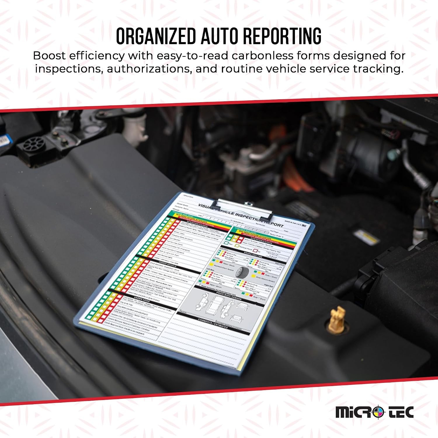 Vehicle Inspection Report Forms 2-Part Carbonless 8.5″ x 11″ Pack of 1000