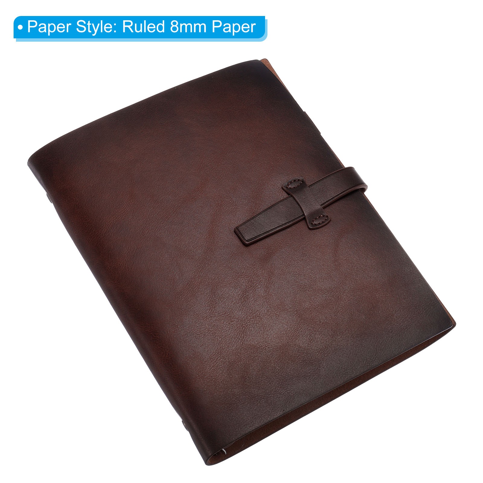 A6 PU Leather Binder Journal Refillable Planner Organizer w Buckle Red