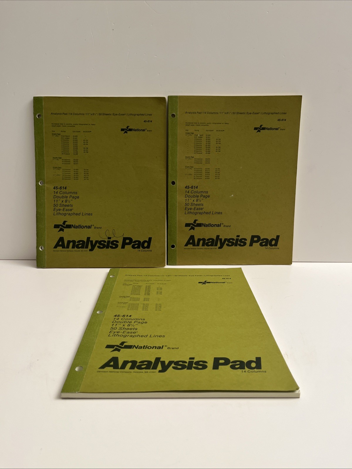 (3) National 14 Columns Analysis Pad 45-614 Eye-Ease 50 Sheets Unused 11×8.5 NEW