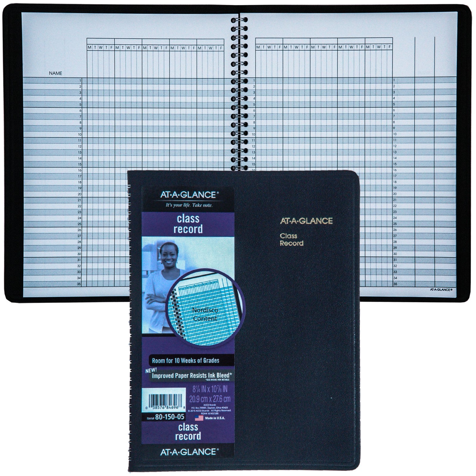 At-A-Glance 80-150, 80-150-05 Class Record Book, 8-1/4 x 10-7/8″