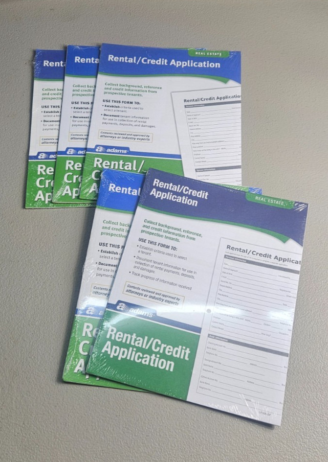Set of 5 BRAND NEW Adams Rental/Credit Application Forms
