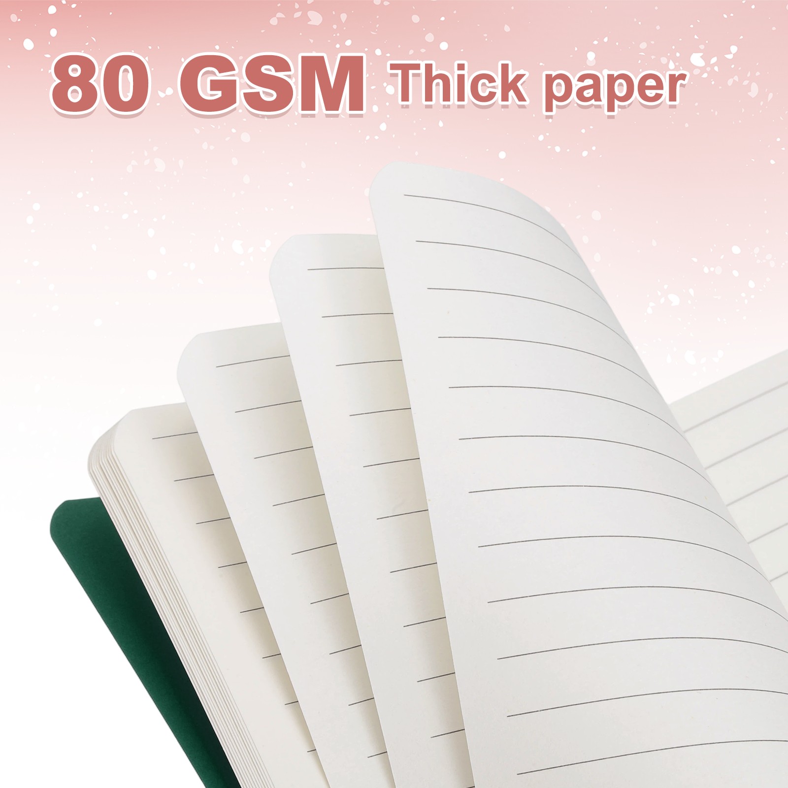 5 Pack A6 Notebook, A6 Journal Mini Notebook Pocket Kraft,Green Tone