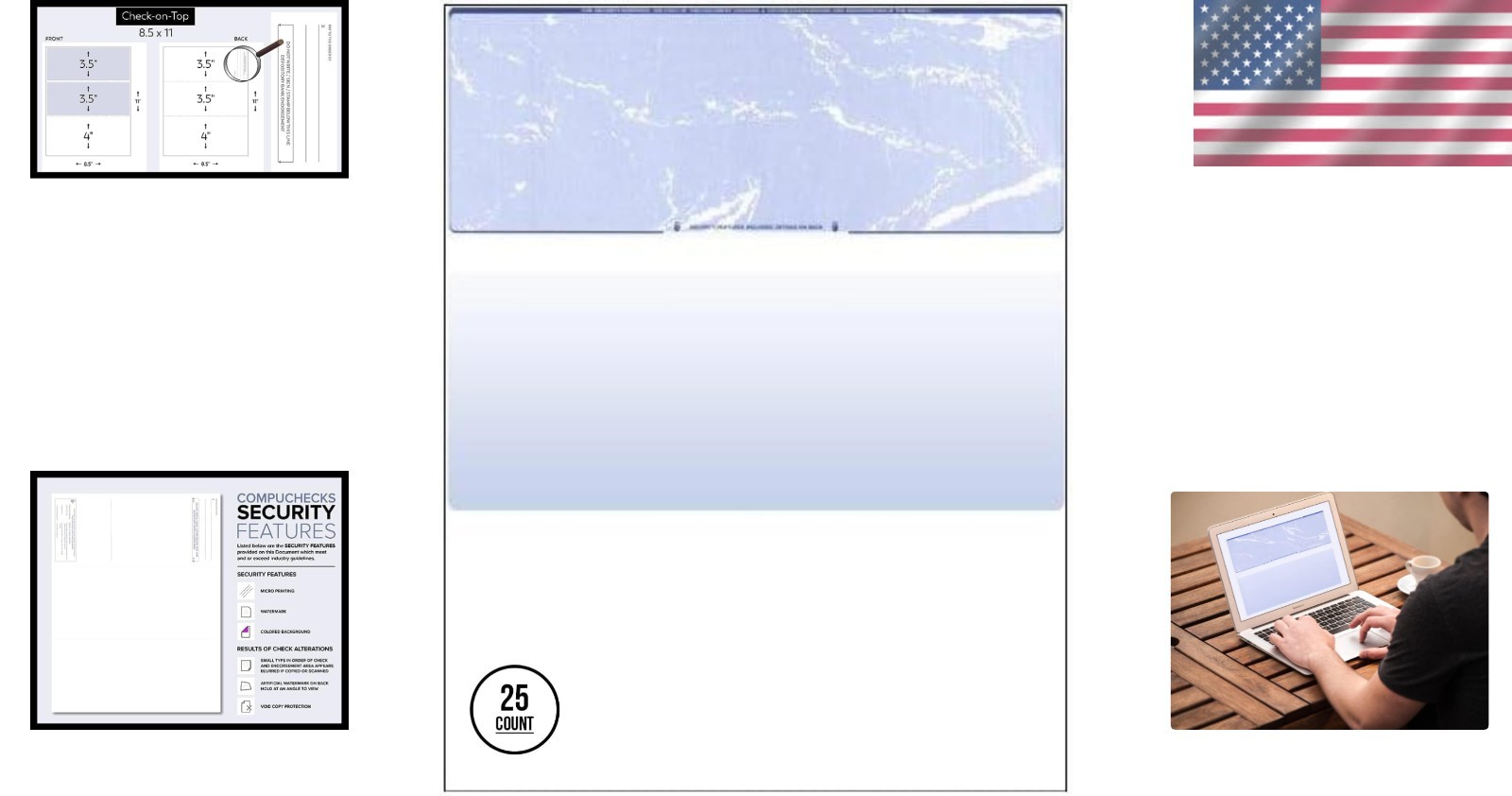 Advanced Security Blank Check Paper, 25 Pack – Perfect for Payroll Functions
