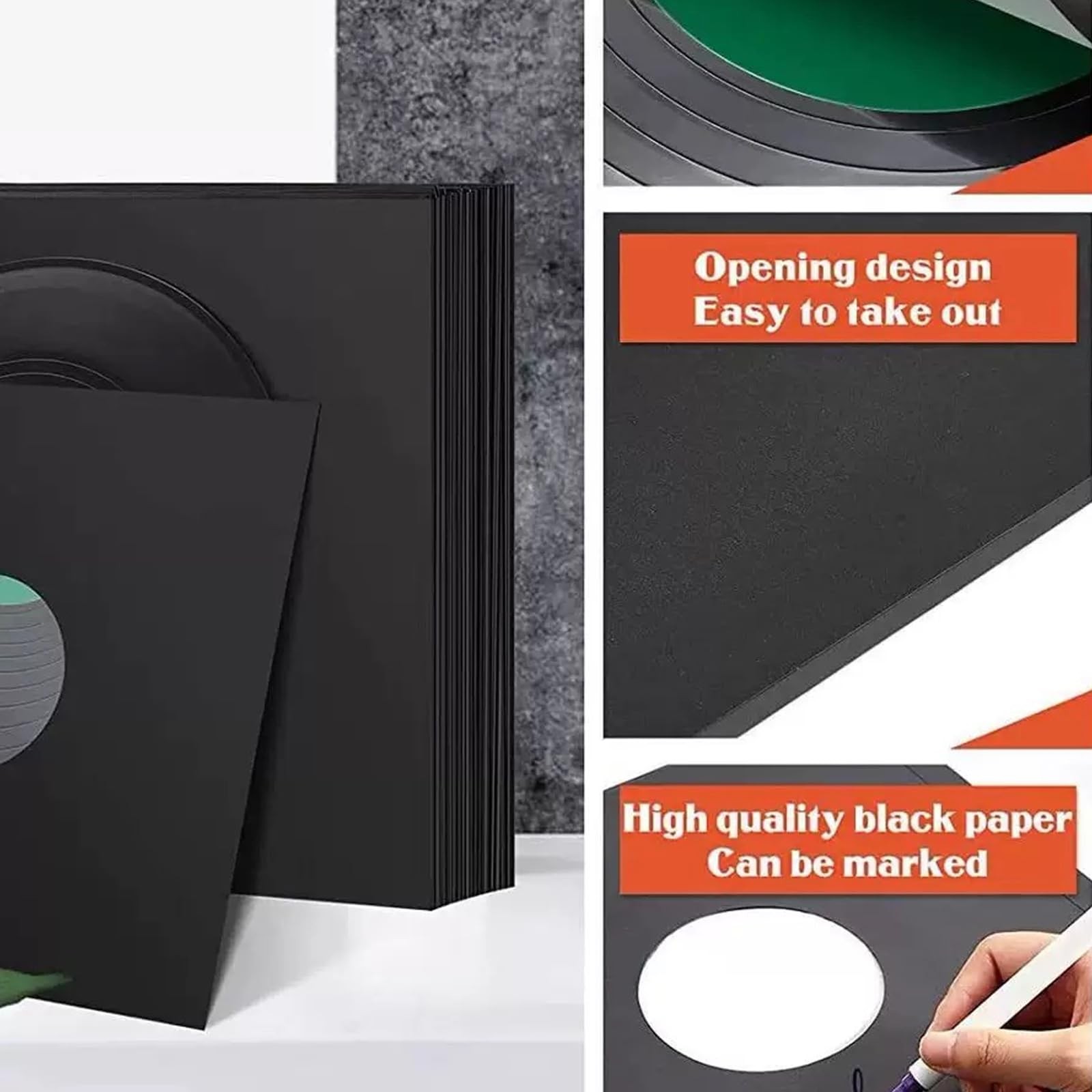 45 Record Sleeves, 20PCS 7inch Vinyl Inner Black 7 inch