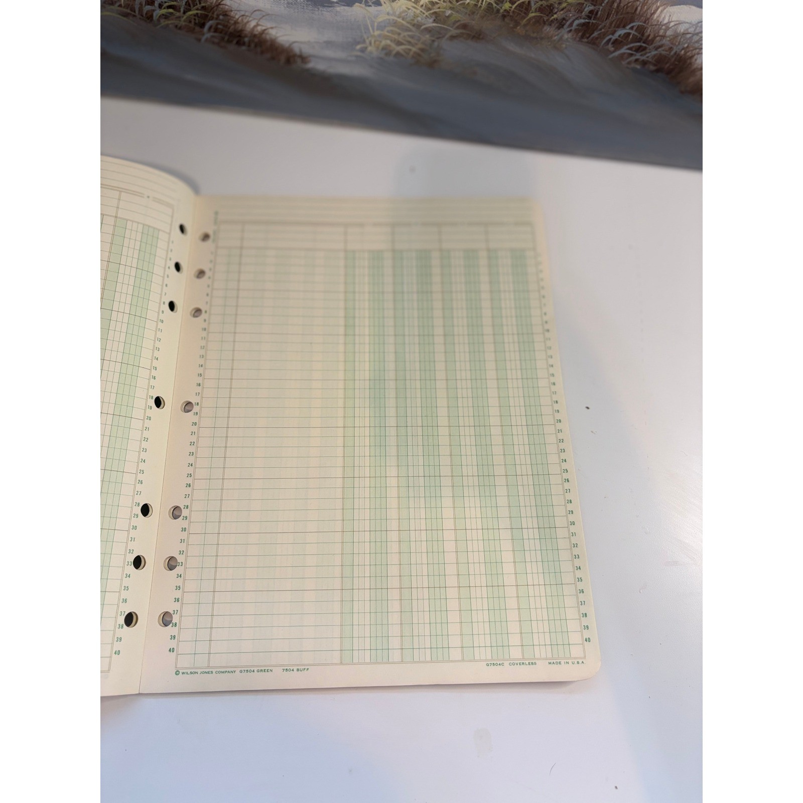 Vintage Wilson Jones Column Write G 7504 4 Column Ledger Pad 11×8.5 Green 1968