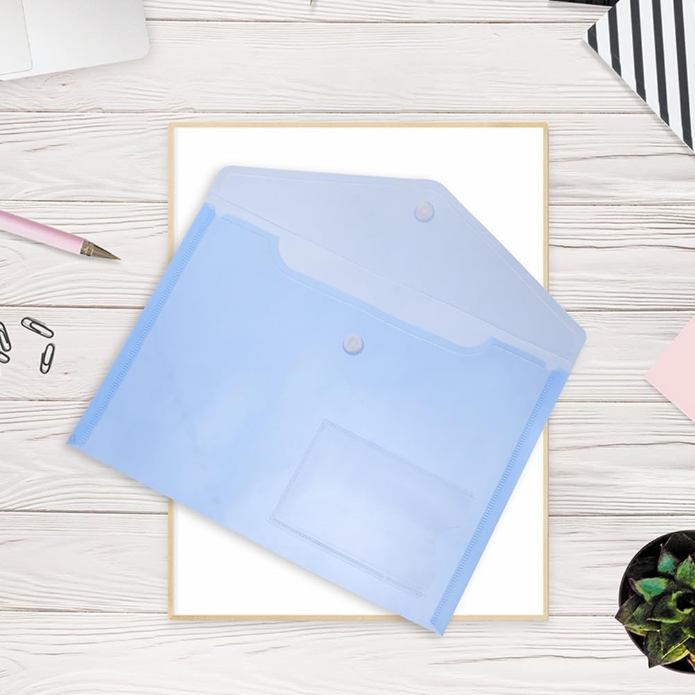 NUOBESTY 6Pcs Plastic Envelope Folders Pocket Assorted Color 6pcs
